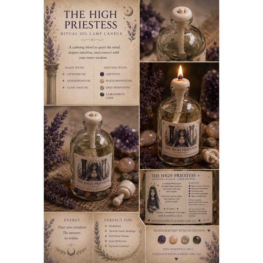 The High Priestess Tarot Ritual‎ Oil Candle